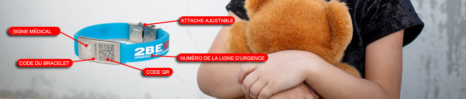 bracelet d'identification enfants avec code qr